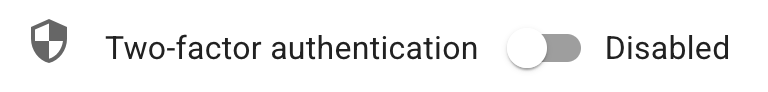 Screenshot of the 2FA enable button